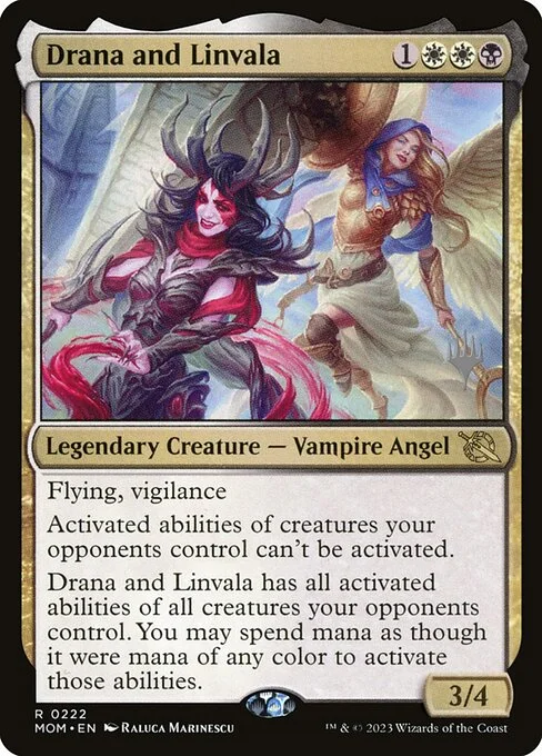 Drana and Linvala, carta Magic di tipo Legendary Creature — Vampire Angel illustrata da Raluca Marinescu