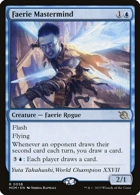 Faerie Mastermind, carta Magic di tipo Creature — Faerie Rogue illustrata da Joshua Raphael