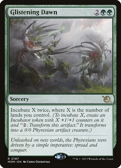 Glistening Dawn, carta Magic di tipo Sorcery illustrata da Chris Ostrowski