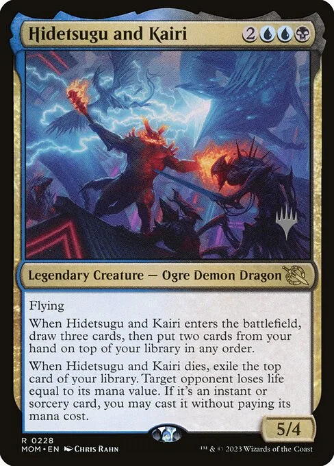 Hidetsugu and Kairi, carta Magic di tipo Legendary Creature — Ogre Demon Dragon illustrata da Chris Rahn