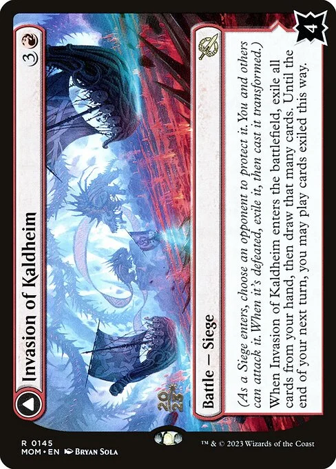 Invasion of Kaldheim // Pyre of the World Tree, carta Magic di tipo Battle — Siege // Enchantment illustrata da Bryan Sola