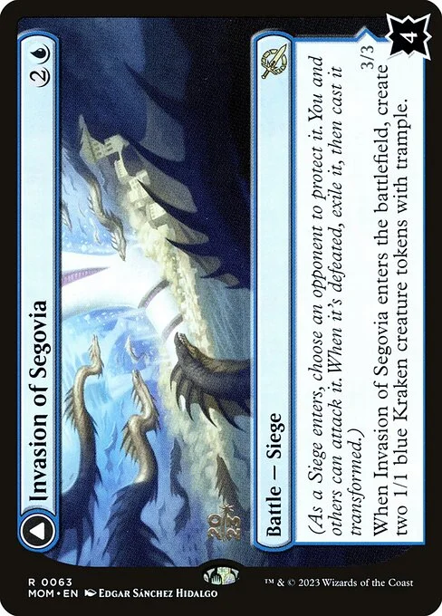 Invasion of Segovia // Caetus, Sea Tyrant of Segovia, carta Magic di tipo Battle — Siege // Legendary Creature — Serpent illustrata da Edgar Sánchez Hidalgo