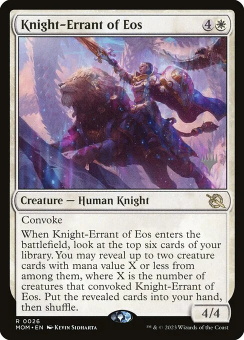 Knight-Errant of Eos, carta Magic di tipo Creature — Human Knight illustrata da Kevin Sidharta