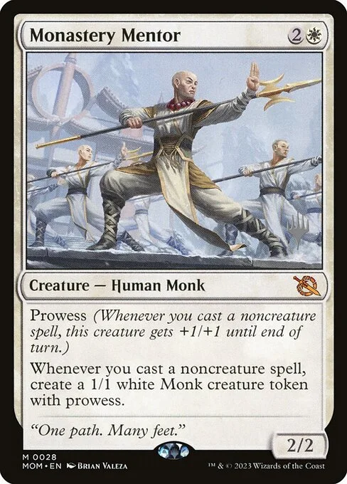 Monastery Mentor, carta Magic di tipo Creature — Human Monk illustrata da Brian Valeza