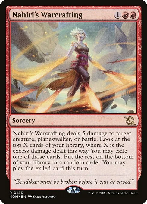 Nahiri's Warcrafting, carta Magic di tipo Sorcery illustrata da Zara Alfonso
