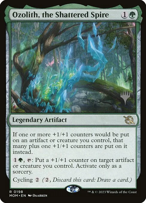 Ozolith, the Shattered Spire, carta Magic di tipo Legendary Artifact illustrata da Daarken