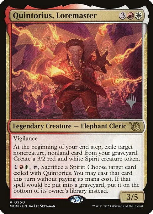Quintorius, Loremaster, carta Magic di tipo Legendary Creature — Elephant Cleric illustrata da Lie Setiawan