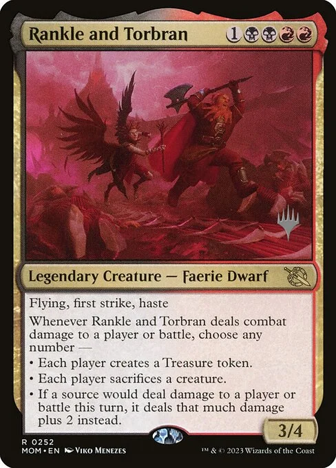 Rankle and Torbran, carta Magic di tipo Legendary Creature — Faerie Dwarf illustrata da Viko Menezes