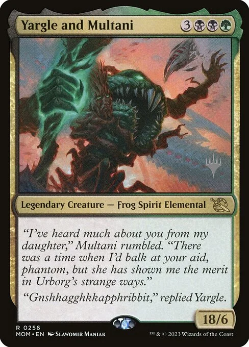 Yargle and Multani, carta Magic di tipo Legendary Creature — Frog Spirit Elemental illustrata da Slawomir Maniak