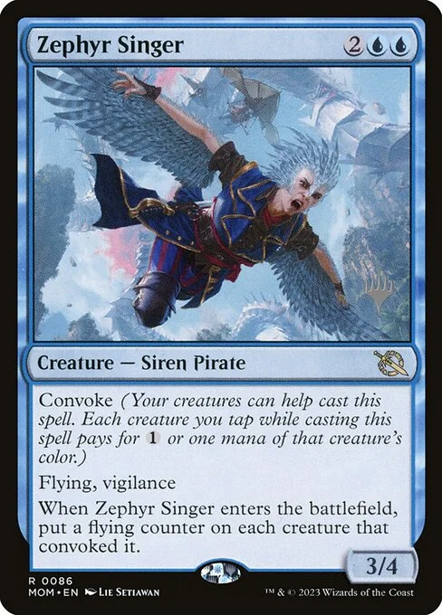 Zephyr Singer, carta Magic di tipo Creature — Siren Pirate illustrata da Lie Setiawan