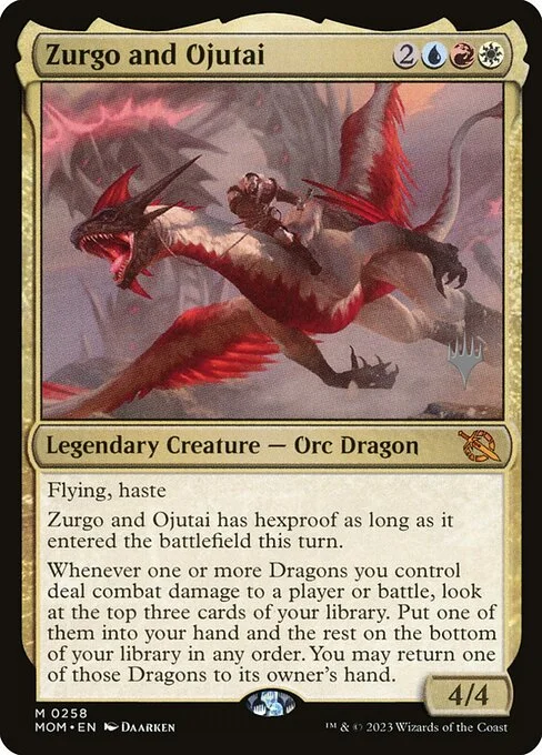 Zurgo and Ojutai, carta Magic di tipo Legendary Creature — Orc Dragon illustrata da Daarken
