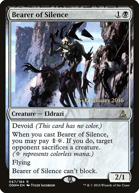 Bearer of Silence, carta Magic di tipo Creature — Eldrazi illustrata da Tyler Jacobson