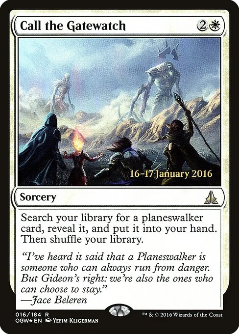 Call the Gatewatch, carta Magic di tipo Sorcery illustrata da Yefim Kligerman