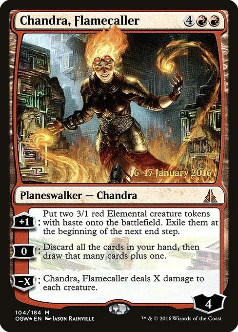 Chandra, Flamecaller, carta Magic di tipo Legendary Planeswalker — Chandra illustrata da Jason Rainville