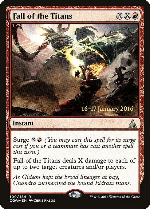 Fall of the Titans, carta Magic di tipo Instant illustrata da Chris Rallis