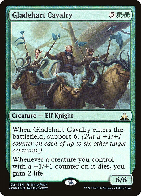 Gladehart Cavalry, carta Magic di tipo Creature — Elf Knight illustrata da Dan Murayama Scott