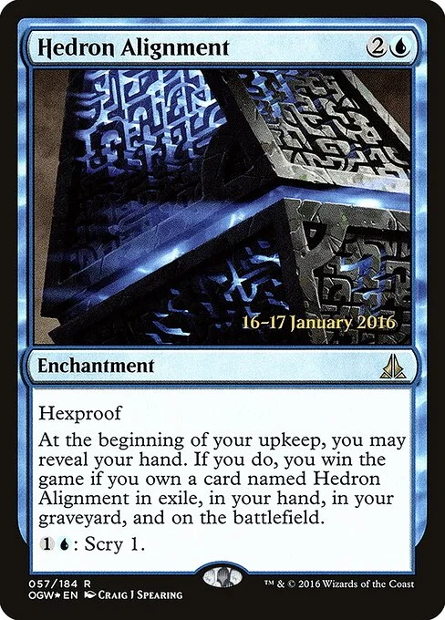 Hedron Alignment, carta Magic di tipo Enchantment illustrata da Craig J Spearing