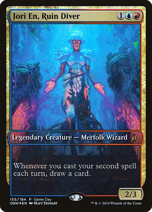 Jori En, Ruin Diver, carta Magic di tipo Legendary Creature — Merfolk Wizard illustrata da Matt Stewart