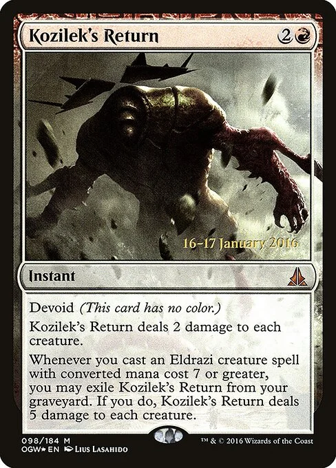 Kozilek's Return, carta Magic di tipo Instant illustrata da Lius Lasahido