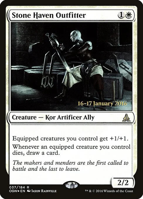 Stone Haven Outfitter, carta Magic di tipo Creature — Kor Artificer Ally illustrata da Jason Rainville