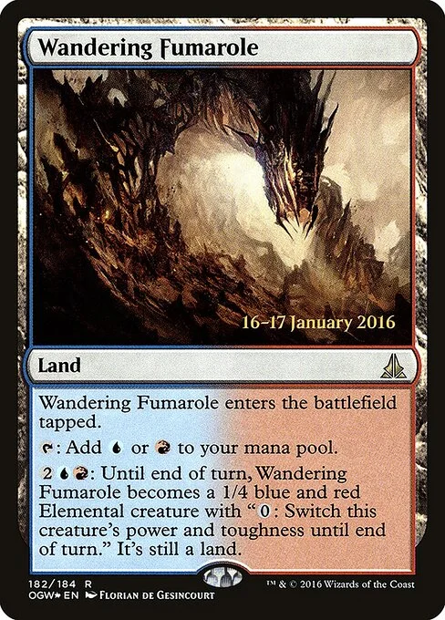 Wandering Fumarole, carta Magic di tipo Land illustrata da Florian de Gesincourt