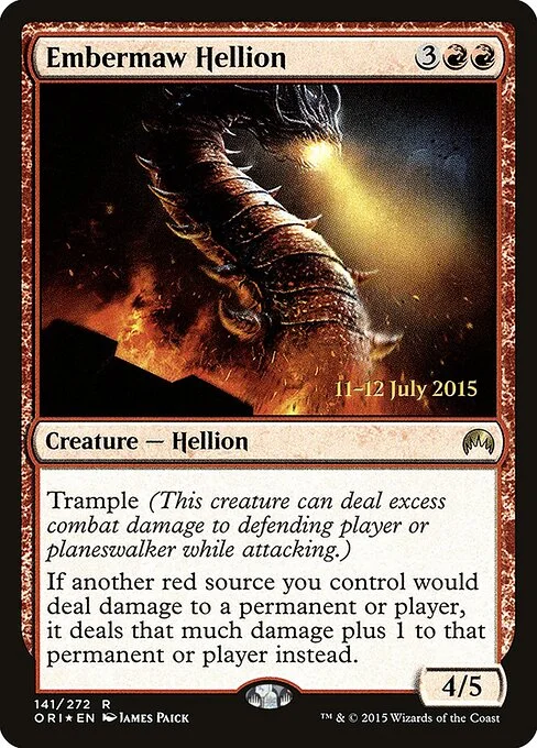 Embermaw Hellion, carta Magic di tipo Creature — Hellion illustrata da James Paick
