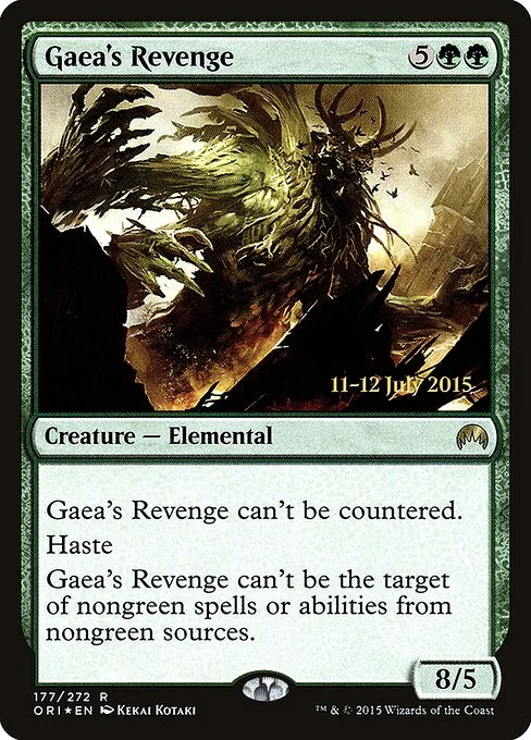 Gaea's Revenge, carta Magic di tipo Creature — Elemental illustrata da Kekai Kotaki