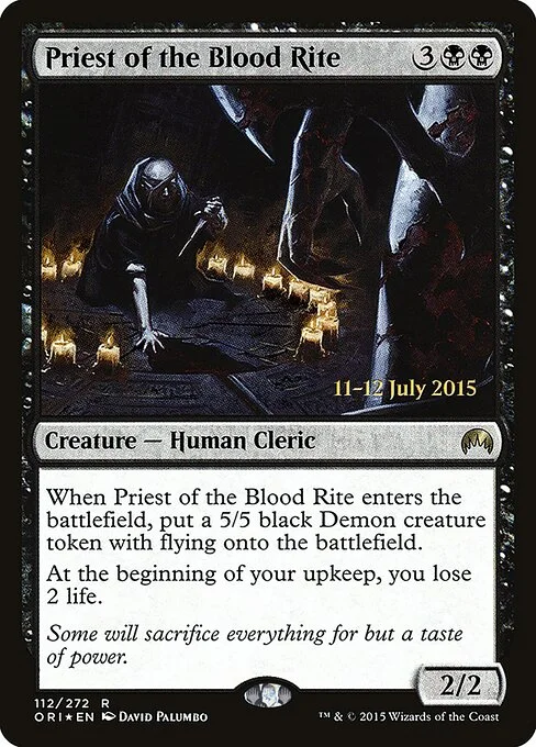 Priest of the Blood Rite, carta Magic di tipo Creature — Human Cleric illustrata da David Palumbo