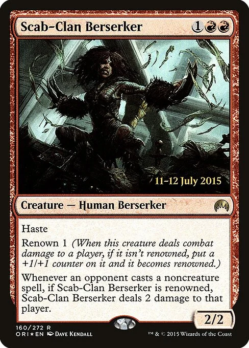 Scab-Clan Berserker, carta Magic di tipo Creature — Human Berserker illustrata da Dave Kendall