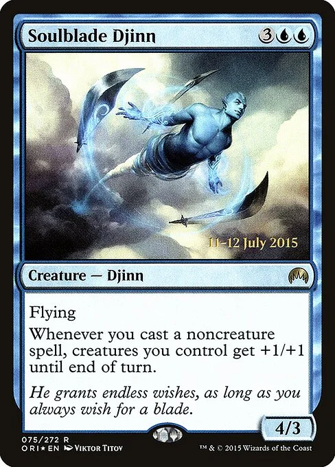 Soulblade Djinn, carta Magic di tipo Creature — Djinn illustrata da Viktor Titov