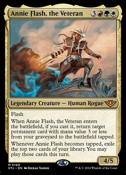 Annie Flash, the Veteran, carta Magic di tipo Legendary Creature — Human Rogue illustrata da Kieran Yanner