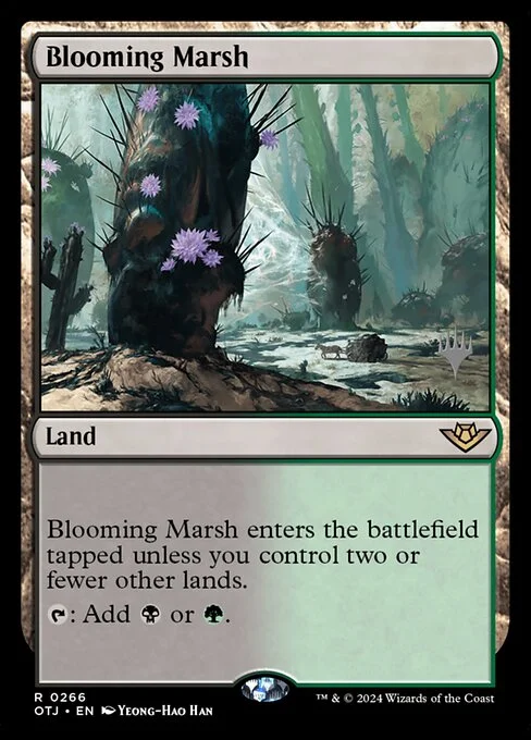 Blooming Marsh, carta Magic di tipo Land illustrata da Yeong-Hao Han