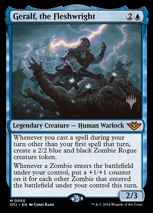 Geralf, the Fleshwright, carta Magic di tipo Legendary Creature — Human Warlock illustrata da Chris Rahn