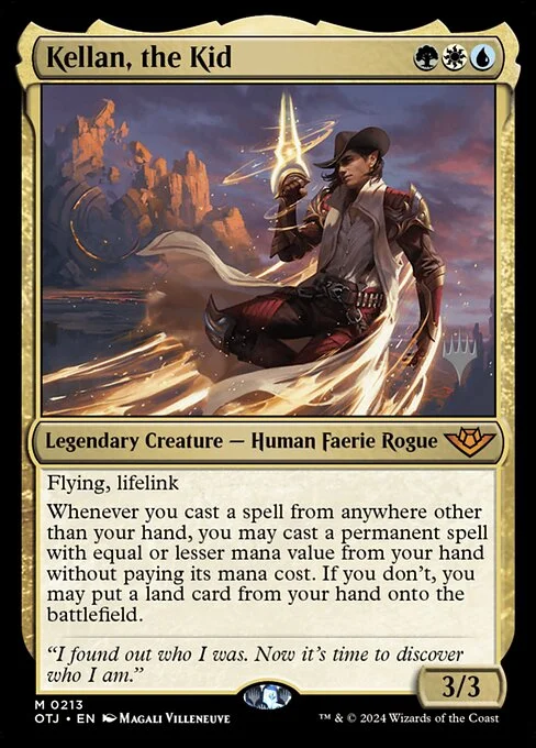 Kellan, the Kid, carta Magic di tipo Legendary Creature — Human Faerie Rogue illustrata da Magali Villeneuve