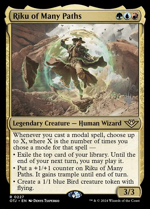 Riku of Many Paths, carta Magic di tipo Legendary Creature — Human Wizard illustrata da Denys Tsiperko