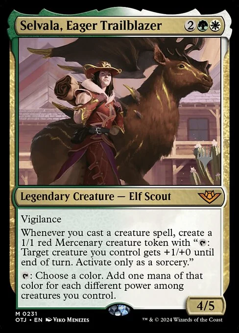 Selvala, Eager Trailblazer, carta Magic di tipo Legendary Creature — Elf Scout illustrata da Viko Menezes