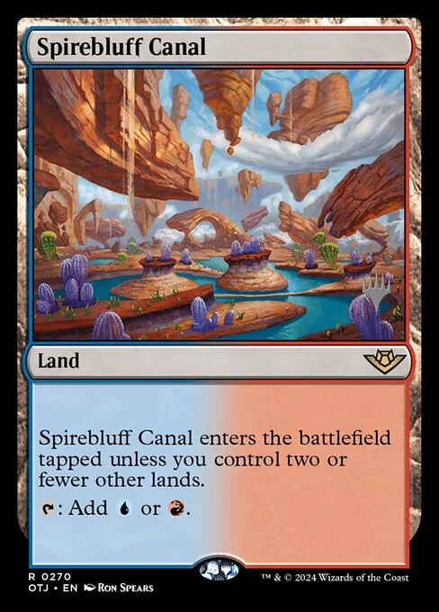 Spirebluff Canal, carta Magic di tipo Land illustrata da Ron Spears