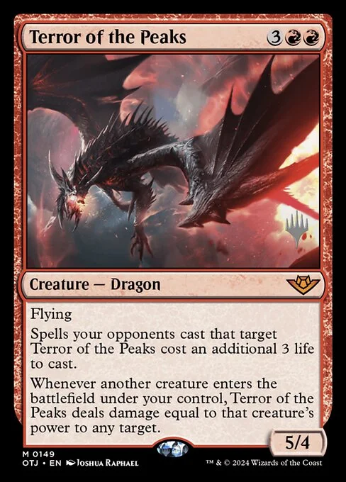 Terror of the Peaks, carta Magic di tipo Creature — Dragon illustrata da Joshua Raphael