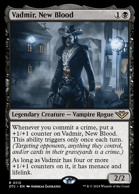 Vadmir, New Blood, carta Magic di tipo Legendary Creature — Vampire Rogue illustrata da Andreas Zafiratos