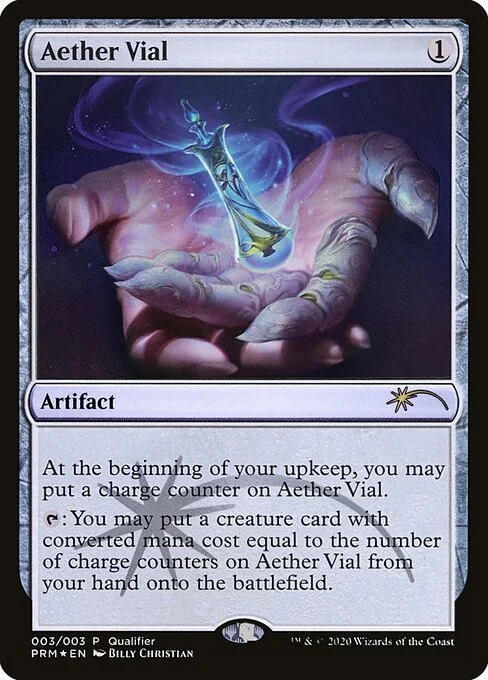 Aether Vial, carta Magic di tipo Artifact illustrata da Billy Christian