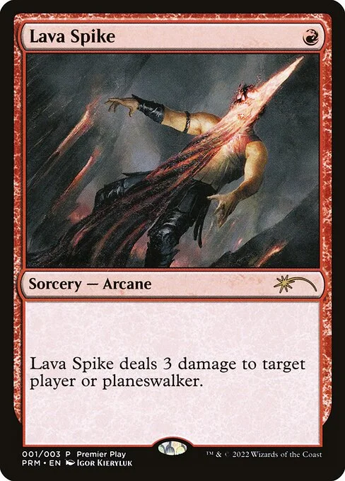 Lava Spike, carta Magic di tipo Sorcery — Arcane illustrata da Igor Kieryluk