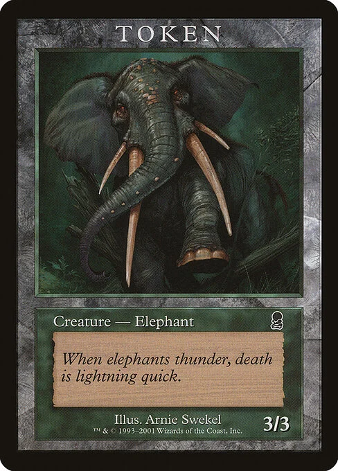 Elephant, carta Magic di tipo Token Creature — Elephant illustrata da Arnie Swekel
