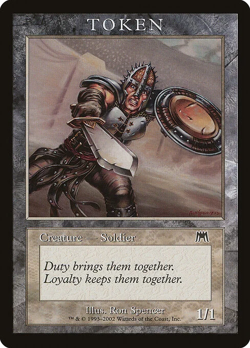 Soldier, carta Magic di tipo Token Creature — Soldier illustrata da Ron Spencer