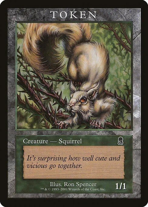 Squirrel, carta Magic di tipo Token Creature — Squirrel illustrata da Ron Spencer