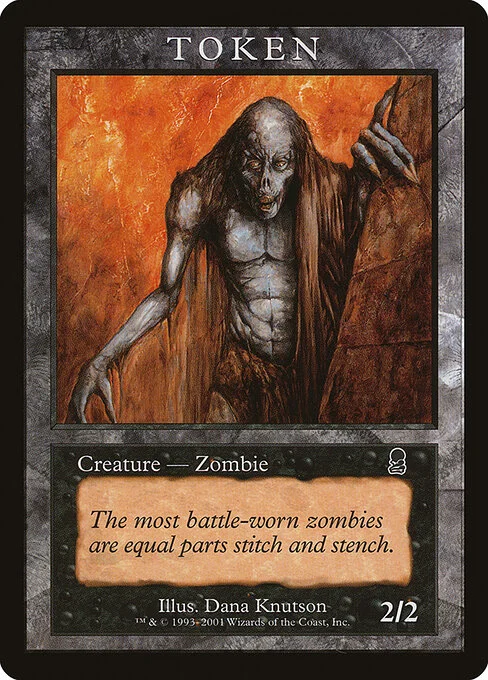 Zombie, carta Magic di tipo Token Creature — Zombie illustrata da Dana Knutson