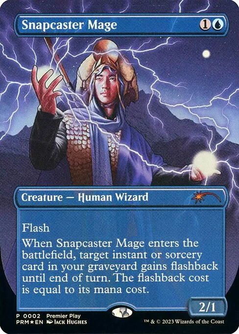 Snapcaster Mage, carta Magic di tipo Creature — Human Wizard illustrata da Jack Hughes