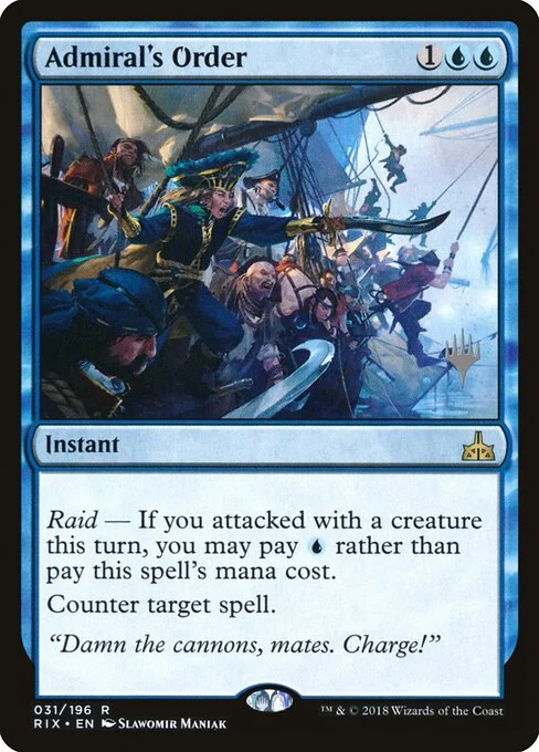 Admiral's Order, carta Magic di tipo Instant illustrata da Slawomir Maniak
