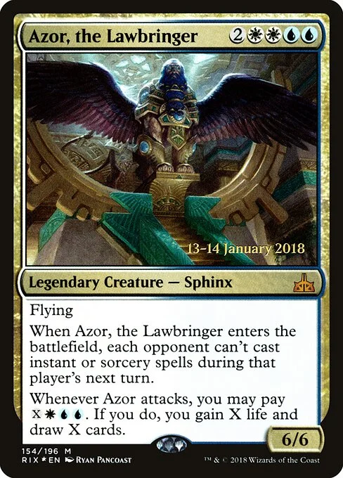 Azor, the Lawbringer, carta Magic di tipo Legendary Creature — Sphinx illustrata da Ryan Pancoast