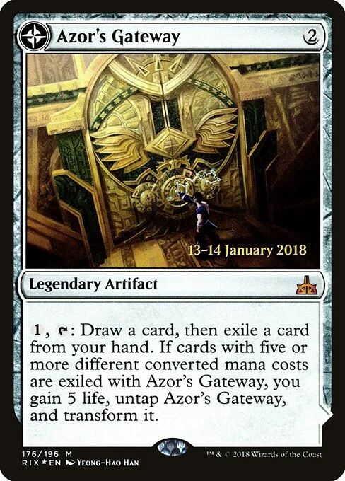 Azor's Gateway // Sanctum of the Sun, carta Magic di tipo Legendary Artifact // Legendary Land illustrata da Yeong-Hao Han