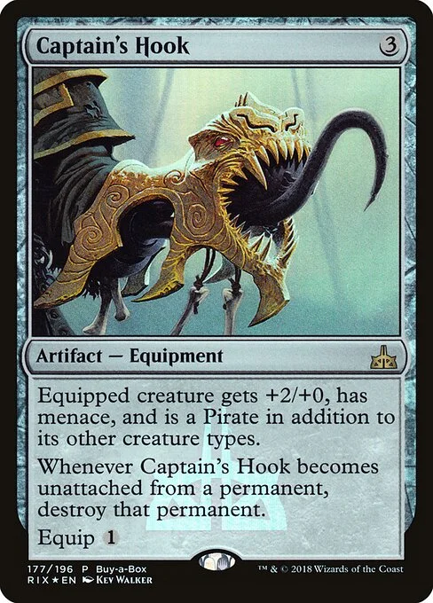 Captain's Hook, carta Magic di tipo Artifact — Equipment illustrata da Kev Walker